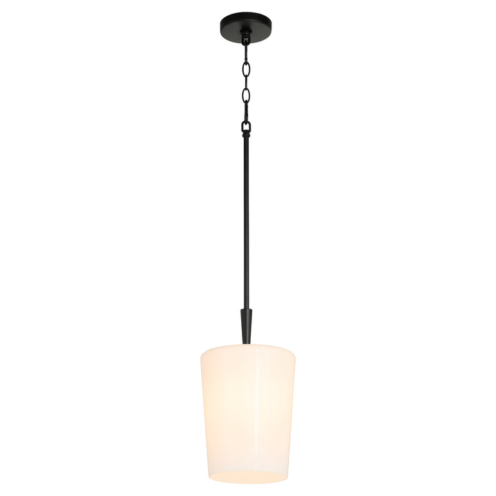 Goodwin 8" Pendant W/ Opal - Matte Black