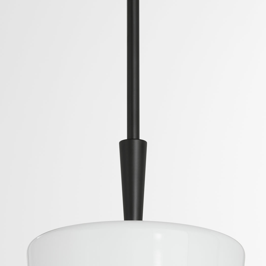 Goodwin 8" Pendant W/ Opal - Matte Black