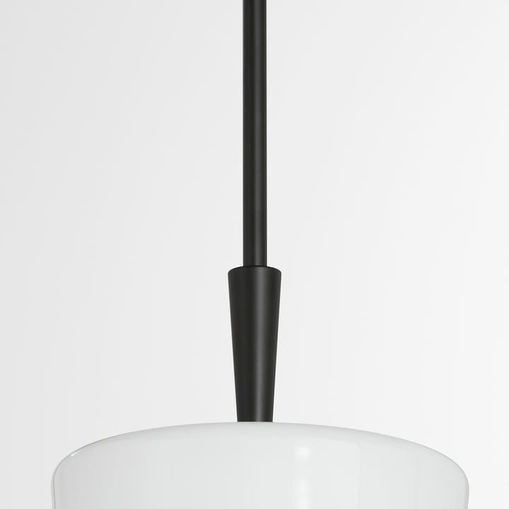 Goodwin 8" Pendant W/ Opal - Matte Black