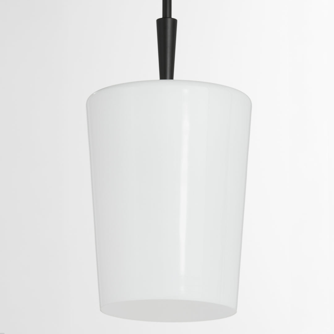 Goodwin 8" Pendant W/ Opal - Matte Black