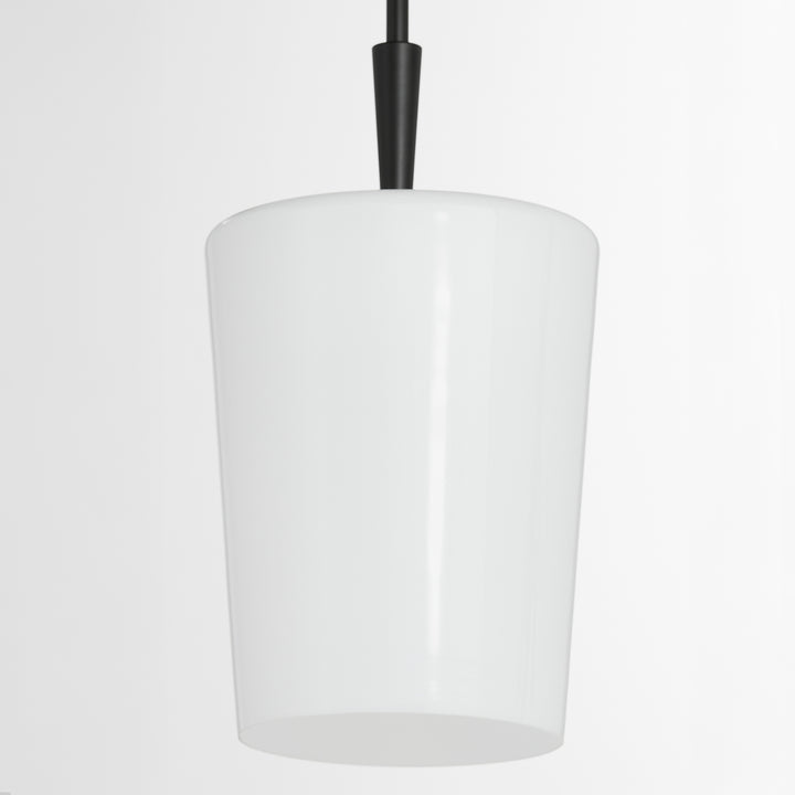 Goodwin 8" Pendant W/ Opal - Matte Black
