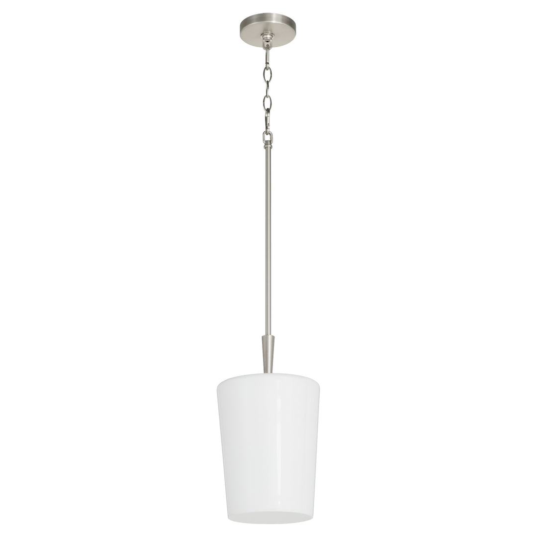 Goodwin 8" Pendant W/ Opal - Satin Nickel