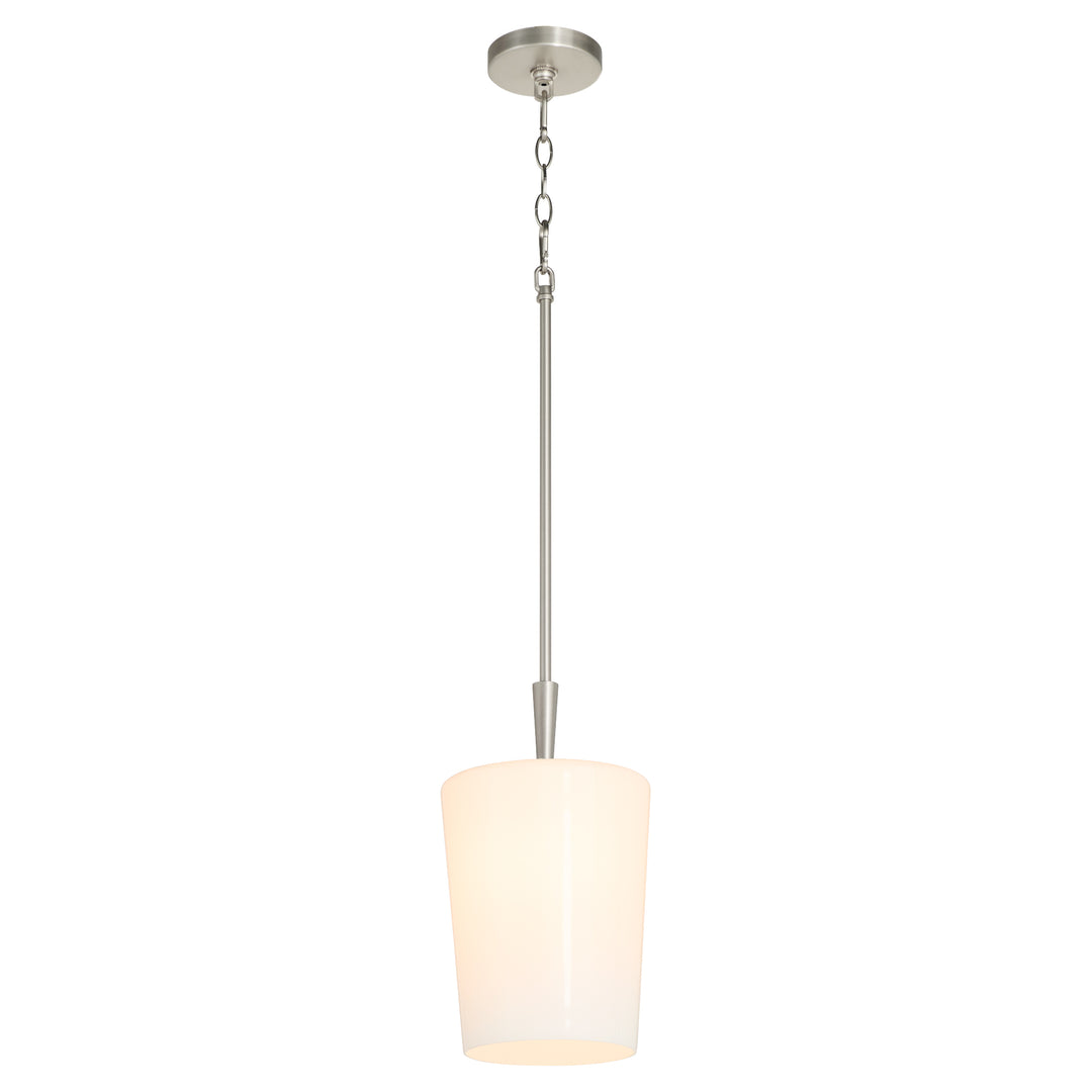 Goodwin 8" Pendant W/ Opal - Satin Nickel