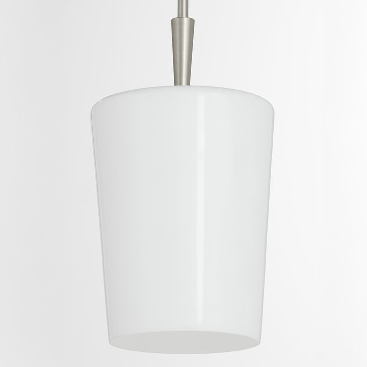Goodwin 8" Pendant W/ Opal - Satin Nickel