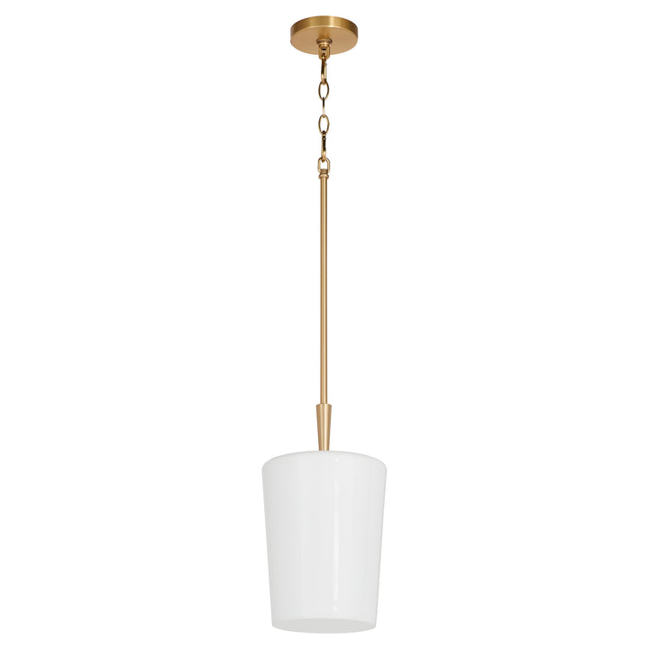 Goodwin 8" Pendant W/ Opal - Aged Brass