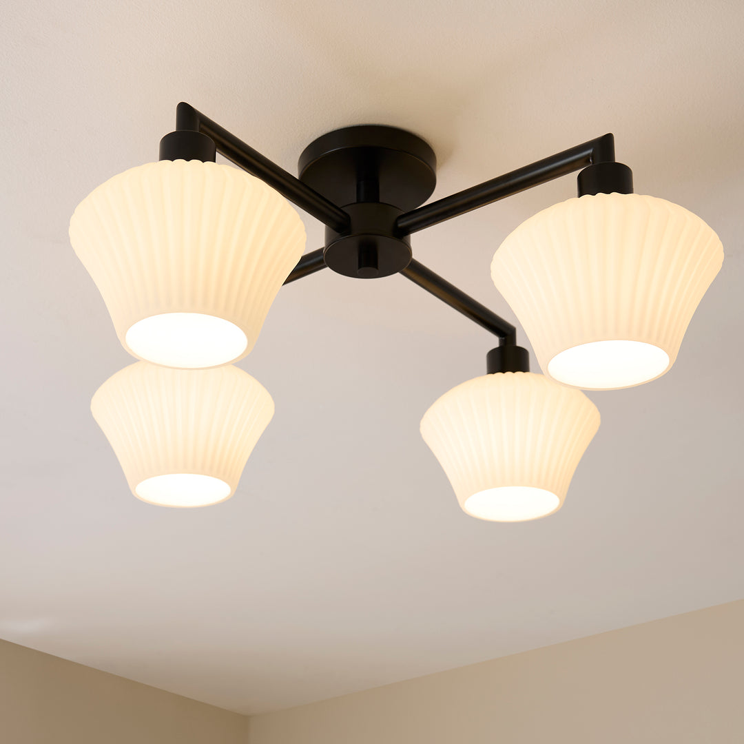 CASSINI 26" 4 Light Flush - Matte Black