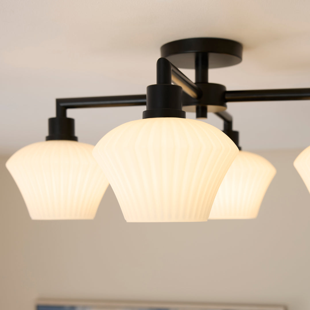 CASSINI 26" 4 Light Flush - Matte Black