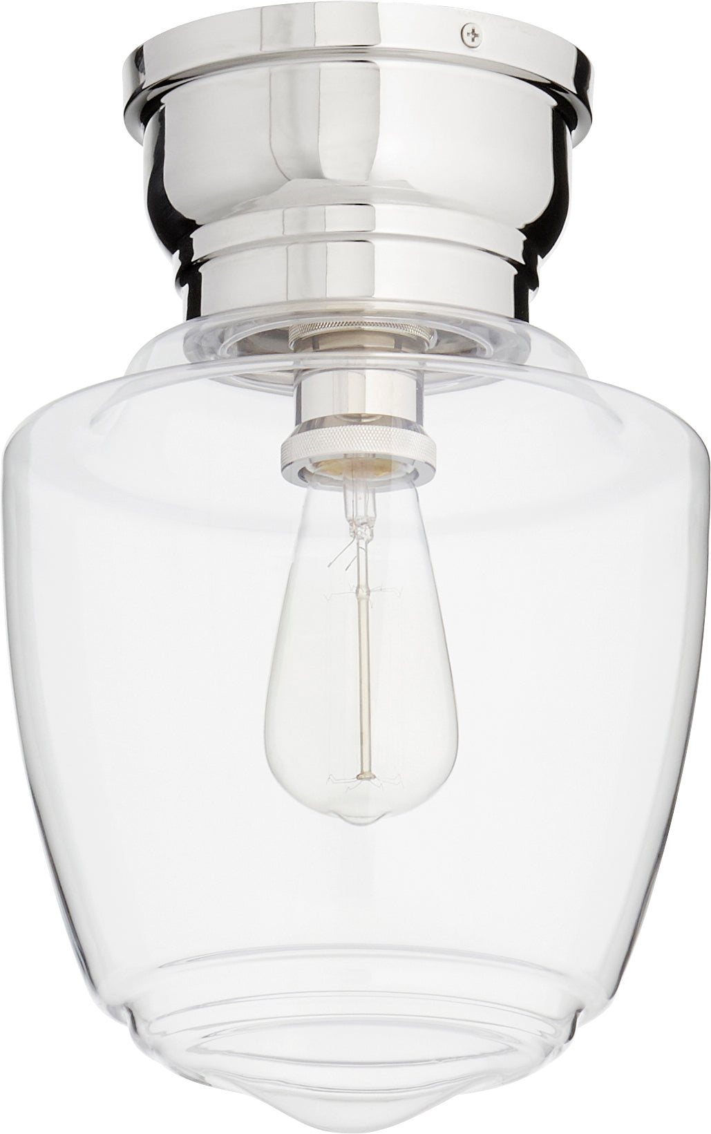 9" Clr Acorn Ceiling Mount - Polished Nickel