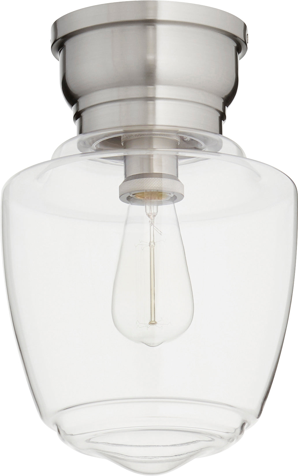9" Clr Acorn Ceiling Mount - Satin Nickel