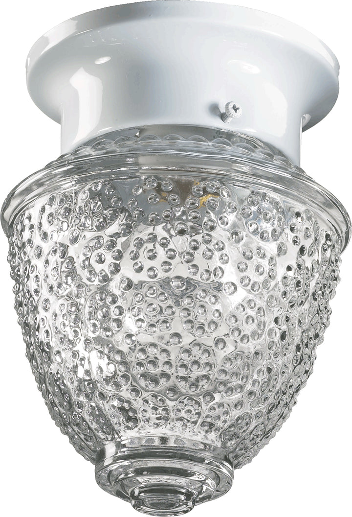 7 Inch Ceiling Mount White Glass - White