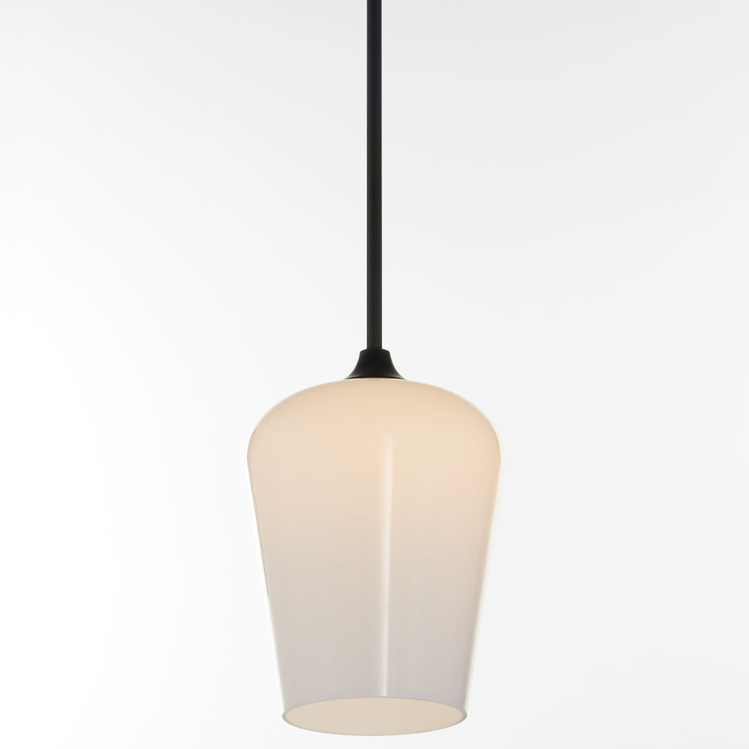 Raymond 1 Light Opal Pendant - Matte Black