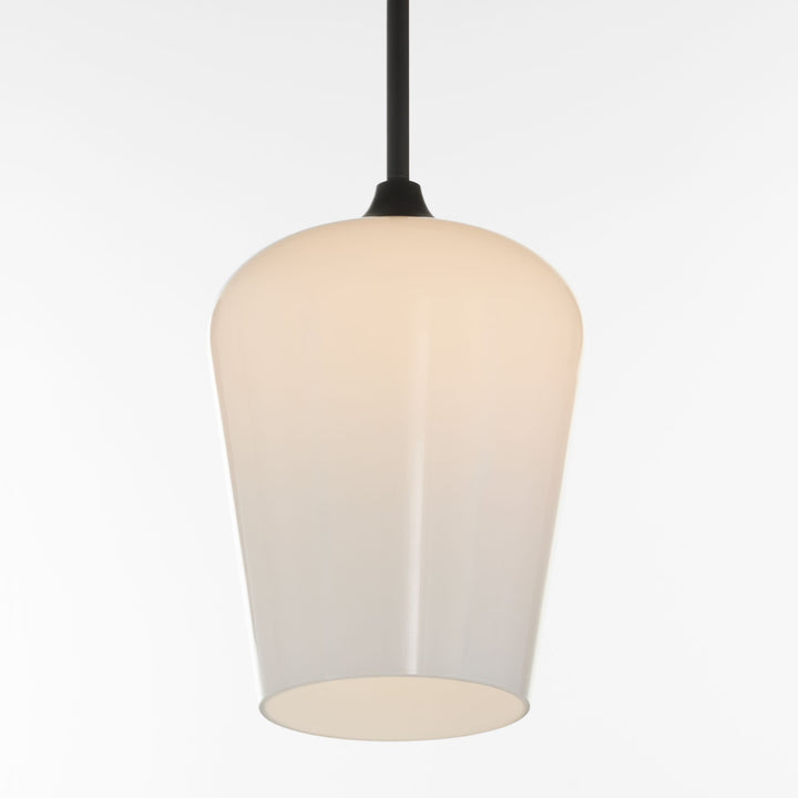 Raymond 1 Light Opal Pendant - Matte Black