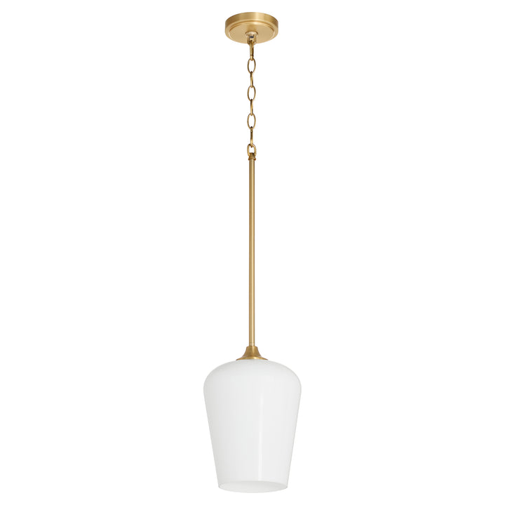 Raymond 1 Light Opal Pendant - Aged Brass