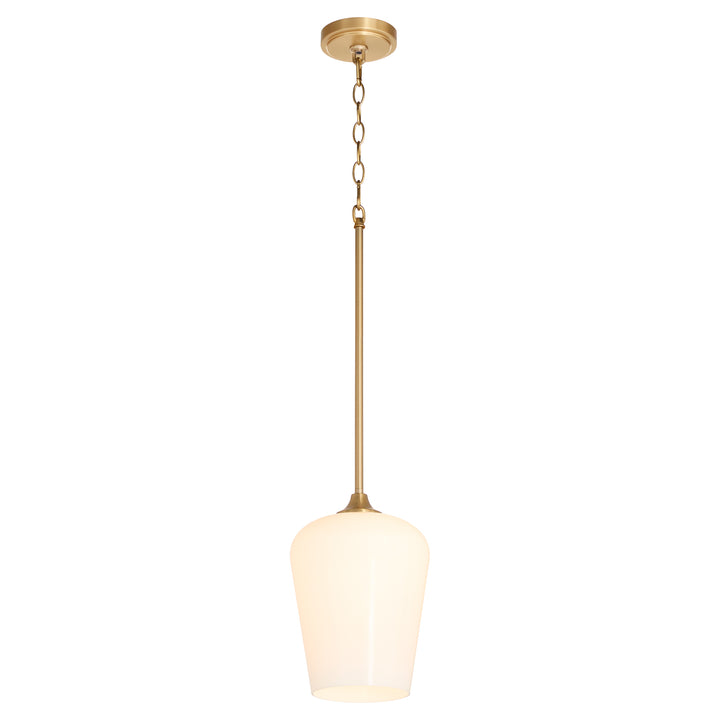 Raymond 1 Light Opal Pendant - Aged Brass