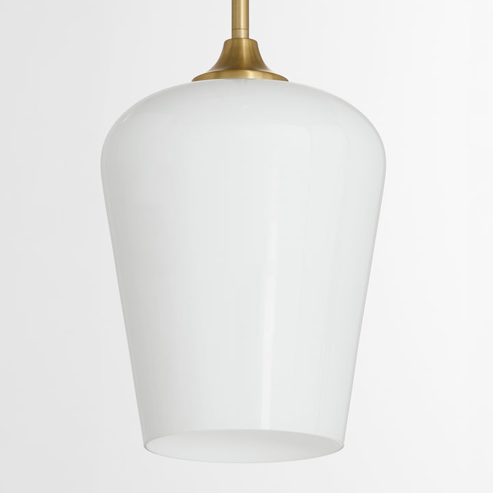 Raymond 1 Light Opal Pendant - Aged Brass