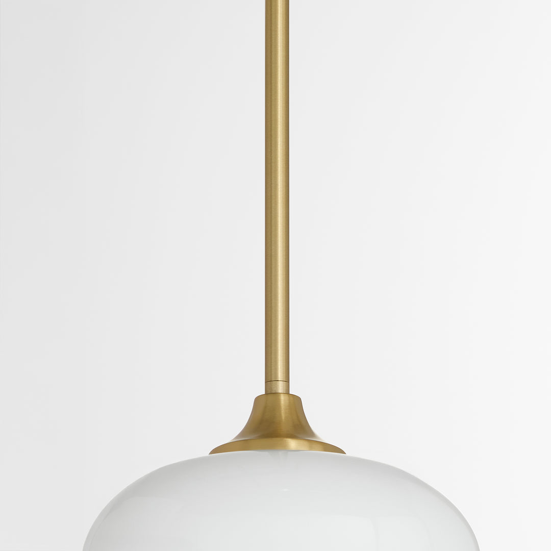Raymond 1 Light Opal Pendant - Aged Brass