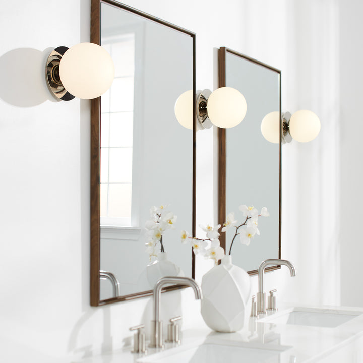 Jasper - 1 Light Modern and Contemporary Polished Nickel Globe Wall Sconce