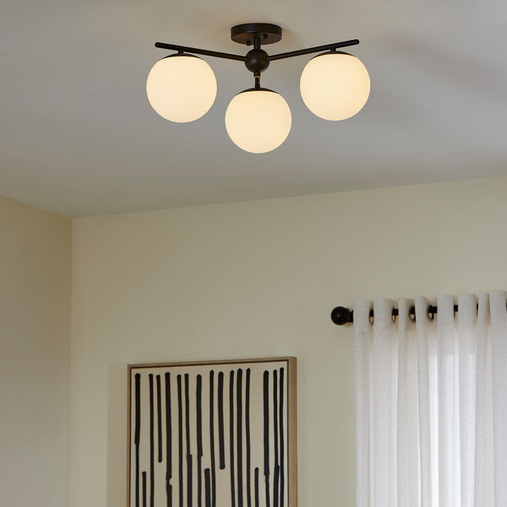 JASPER 3 Light Semi-Flush - Matte Black