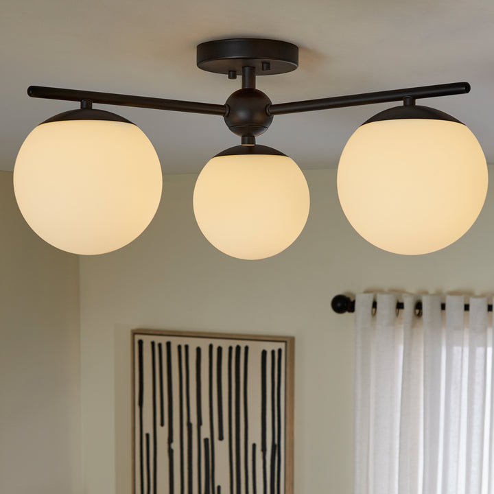 JASPER 3 Light Semi-Flush - Matte Black