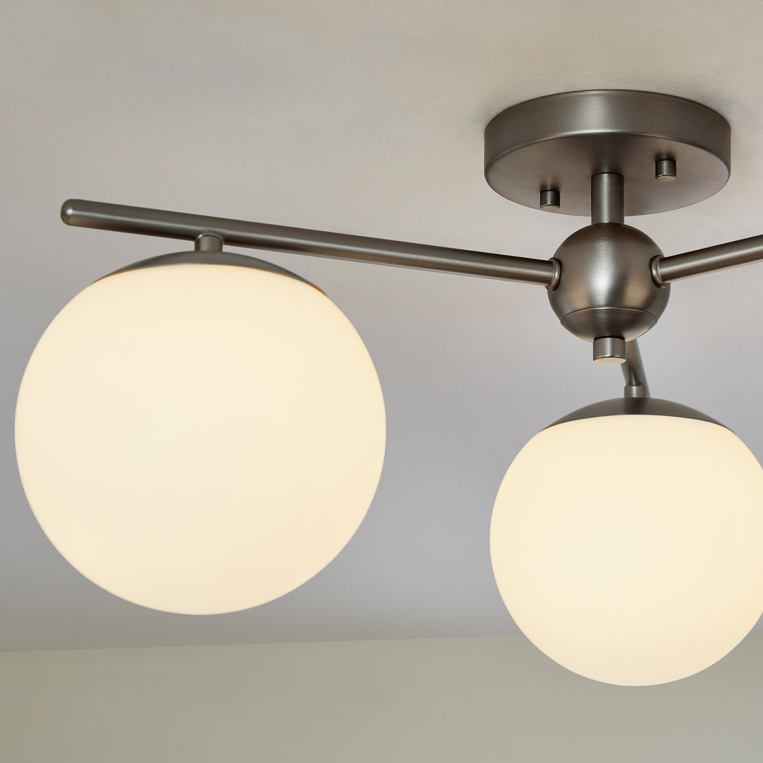 JASPER 3 Light Semi-Flush -  Satin Nickel