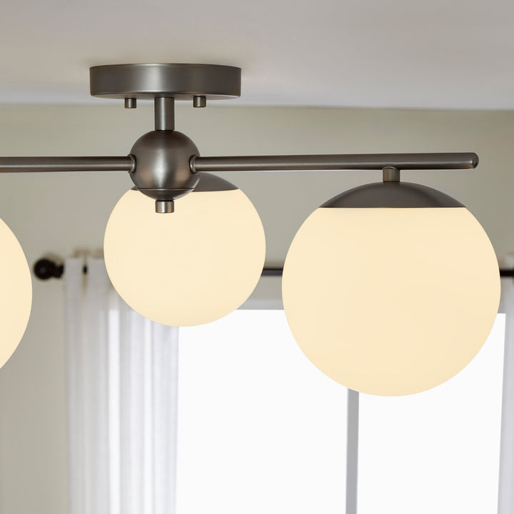JASPER 3 Light Semi-Flush -  Satin Nickel