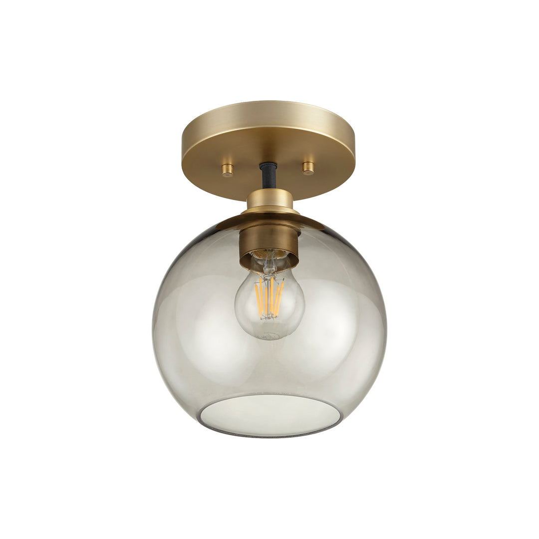 CLARION 1 Light Ceiling Mount - Textured Black/Aged Brass
