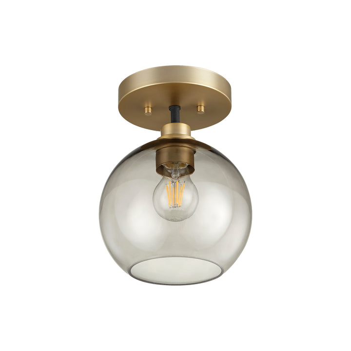 CLARION 1 Light Ceiling Mount - Textured Black/Aged Brass