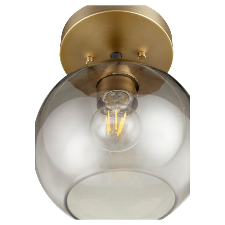 CLARION 1 Light Ceiling Mount - Textured Black/Aged Brass