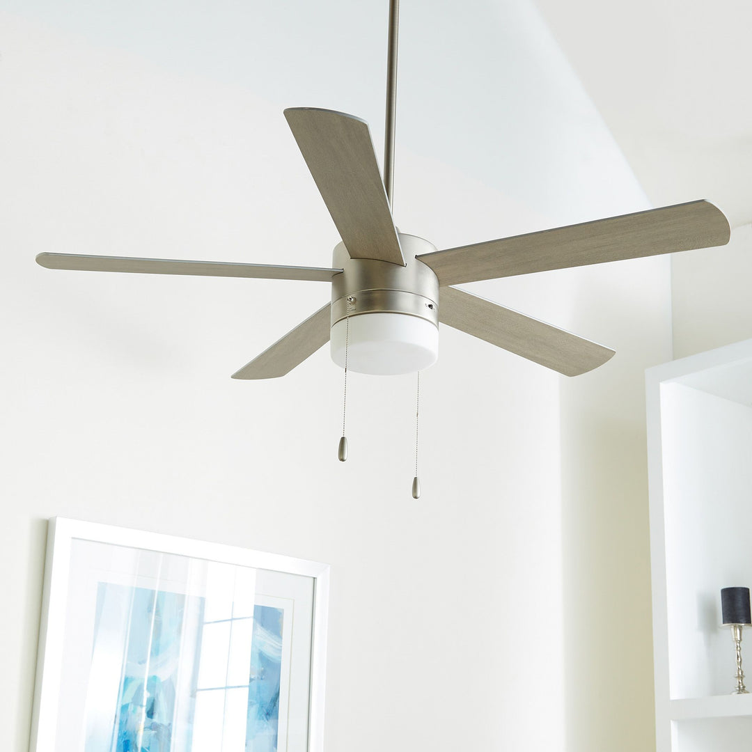 MAXWELL 52” Satin Nickel LED Ceiling Fan