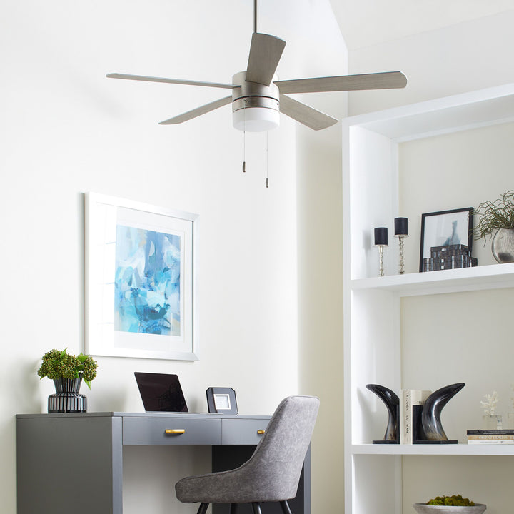 MAXWELL 52” Satin Nickel LED Ceiling Fan