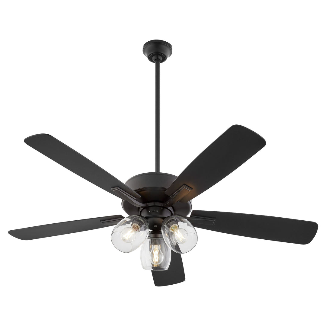OVATION 3 Light Clear Glass - Matte Black / Walnut