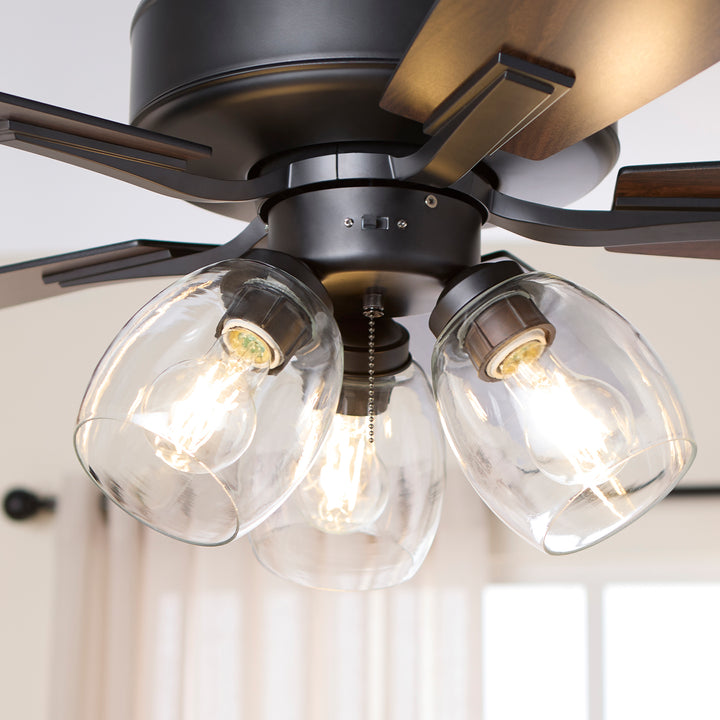 OVATION 3 Light Clear Glass - Matte Black / Walnut