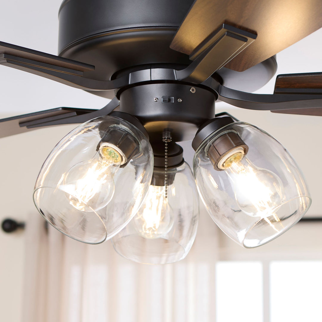 OVATION 3 Light Clear Glass - Matte Black / Walnut