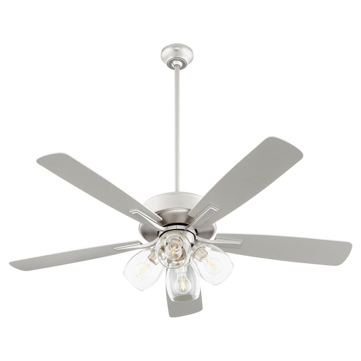OVATION 4 Light Clear Glass - Satin Nickel / Walnut