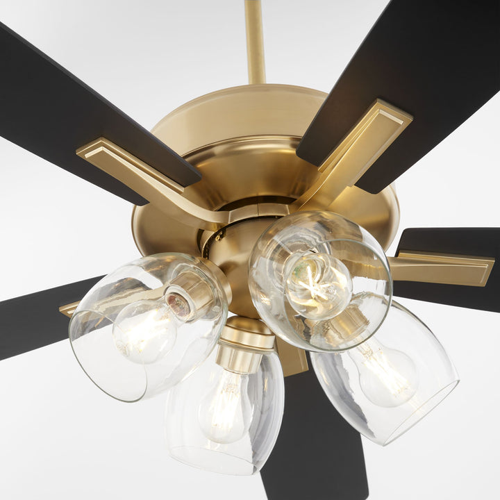 OVATION 4 Light Clear Glass - Aged Brass