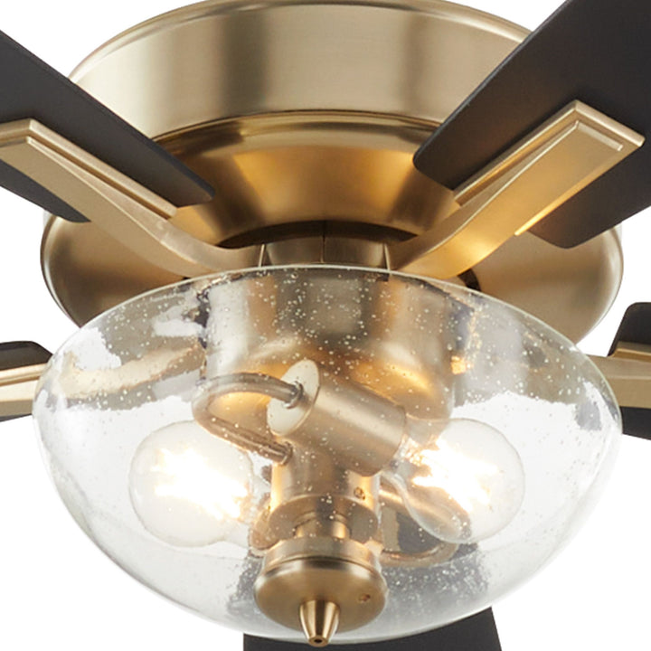 OVATION Clear Seeded Glass Bowl - Aged Brass