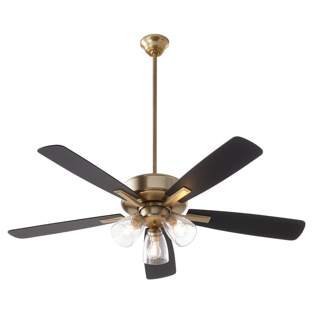 OVATION 3 Light Clear Seeded Glass - Aged Brass