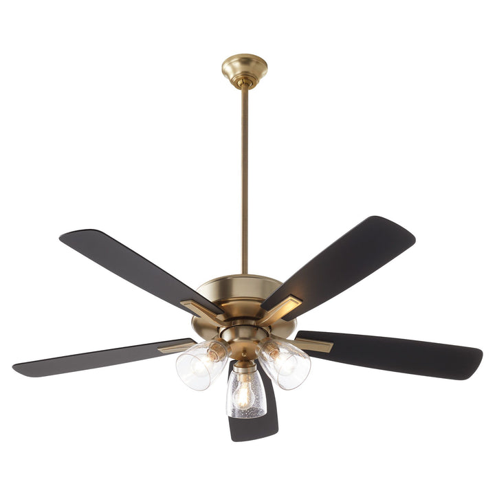 OVATION 3 Light Clear Seeded Glass - Aged Brass