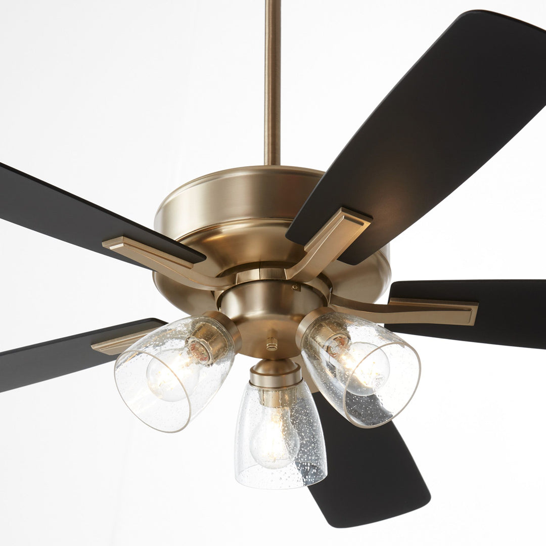 OVATION 3 Light Clear Seeded Glass - Aged Brass