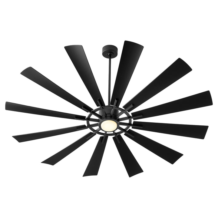 CIRQUE 72"  Matte Black Damp Ceiling Fan