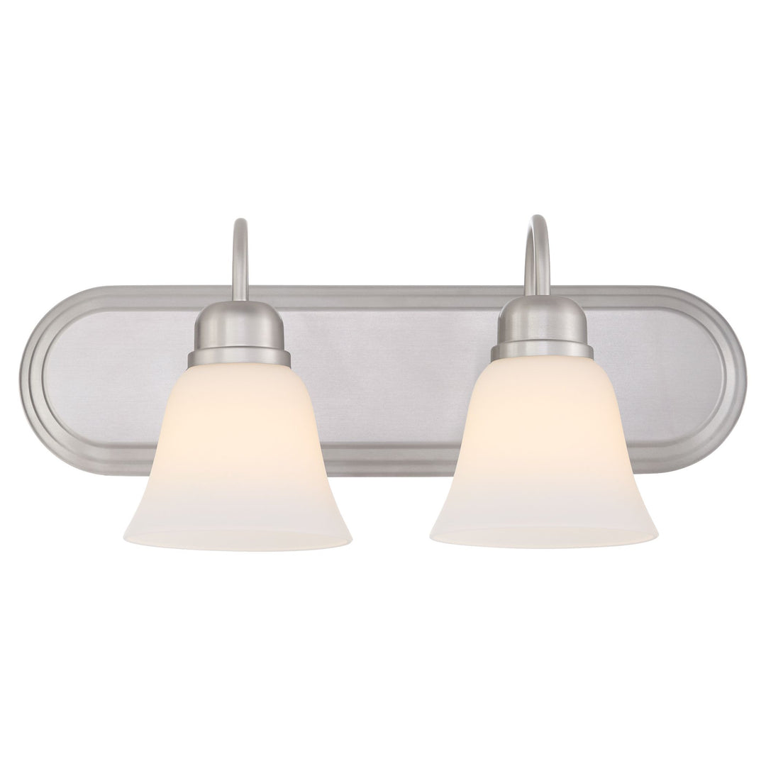 2 Light Traditional Satin Nickel Satin Opal Glass Vanity