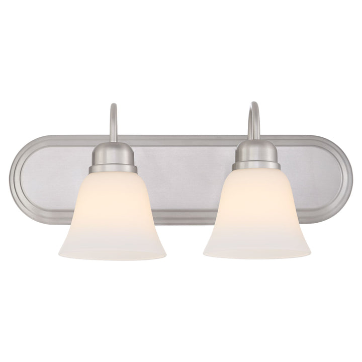 2 Light Traditional Satin Nickel Satin Opal Glass Vanity