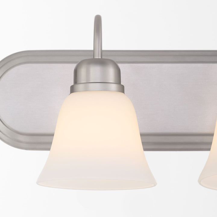 2 Light Traditional Satin Nickel Satin Opal Glass Vanity