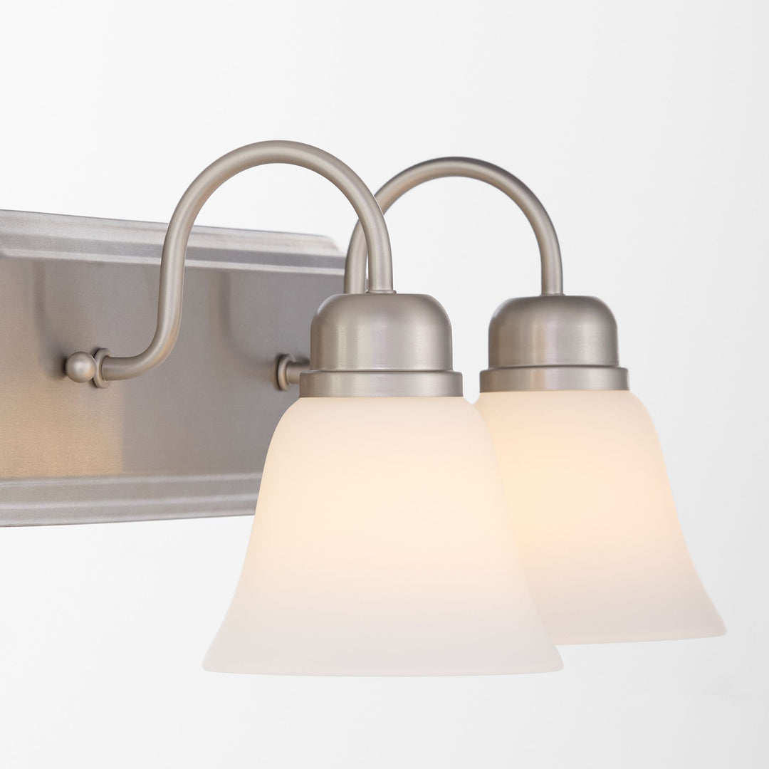 2 Light Traditional Satin Nickel Satin Opal Glass Vanity