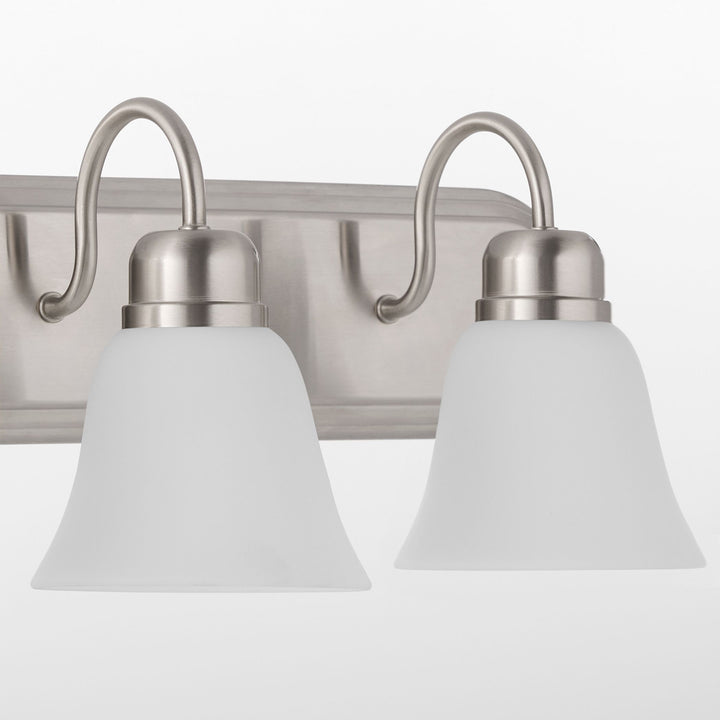 3 Light Traditional Satin Nickel Satin Opal Glass Vanity