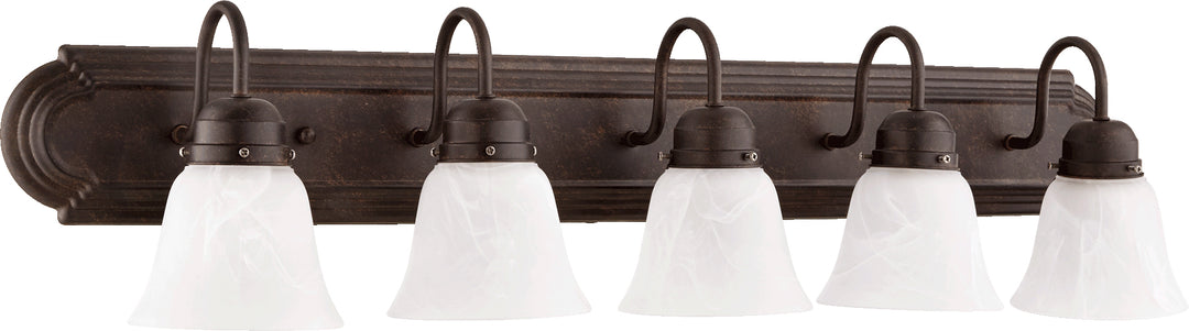 CAMPBELL 5 Light Vanity with Faux Alabaster - Toasted Sienna