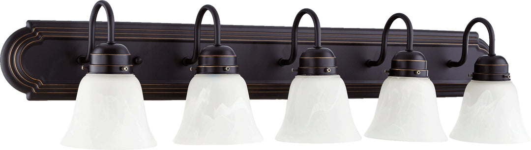 CAMPBELL 5 Light Vanity with Faux Alabaster - Old World