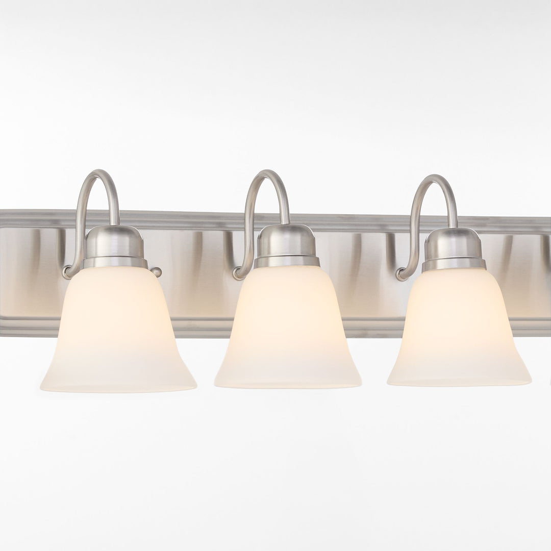 5 Light Traditional Satin Nickel Satin Opal Glass Vanity