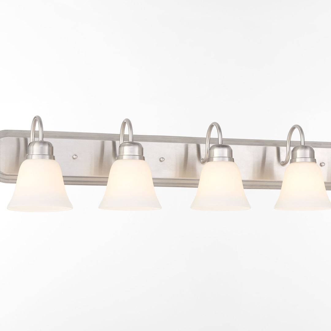 6 Light Traditional Satin Nickel Satin Opal Glass Vanity
