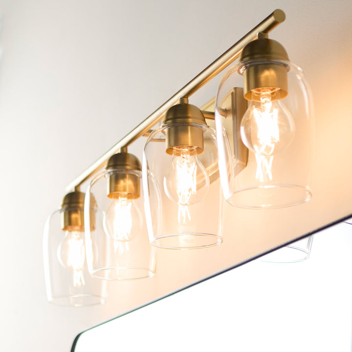 WALLINGER 4 Light Vanity - Aged Brass